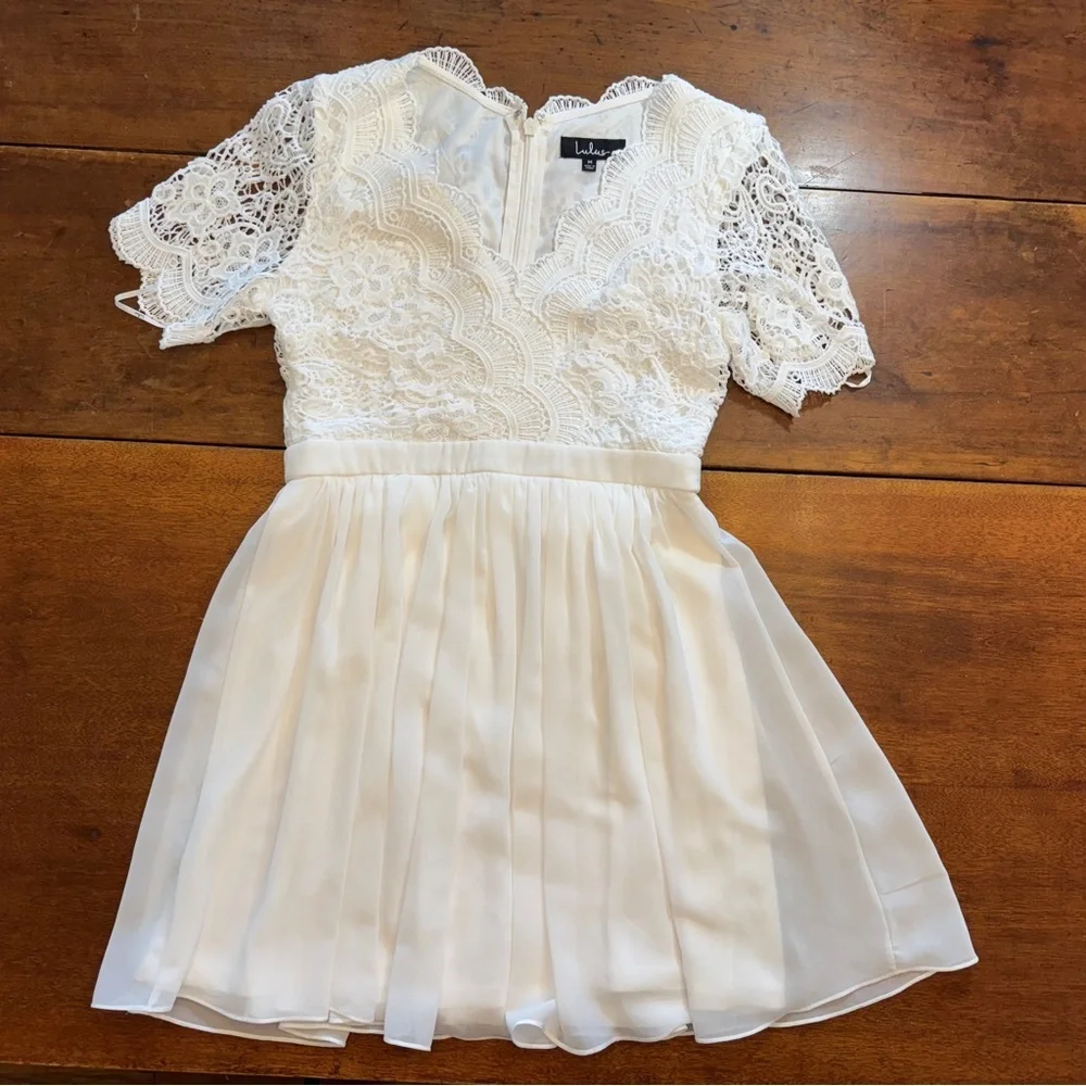 Lulu's White Lace Mini Dress - Picture 1 of 8